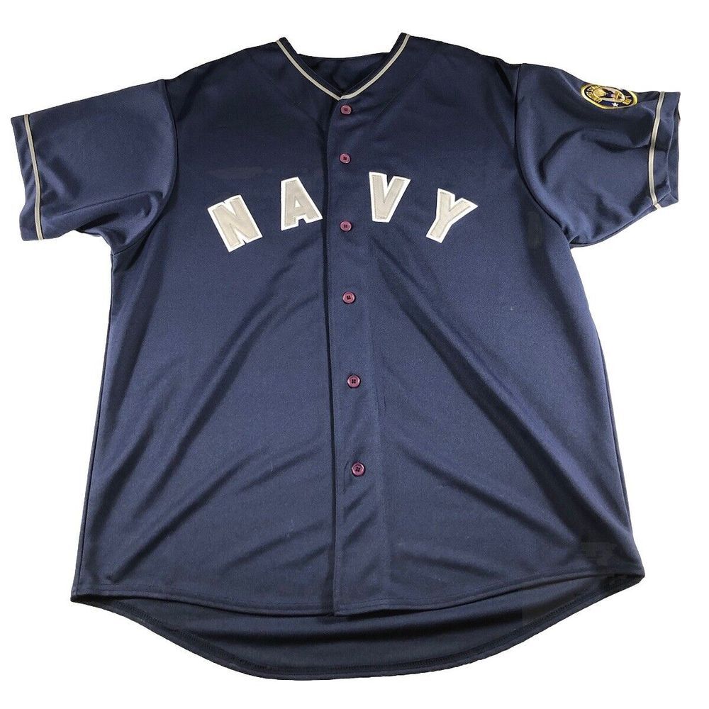 Vintage US Navy Baseball Jersey USA Military Size  XXL Yankees Colors MLB